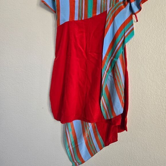 DVF silk dress with asymmetric stripe Panel size 6 S - Picture 8 of 8